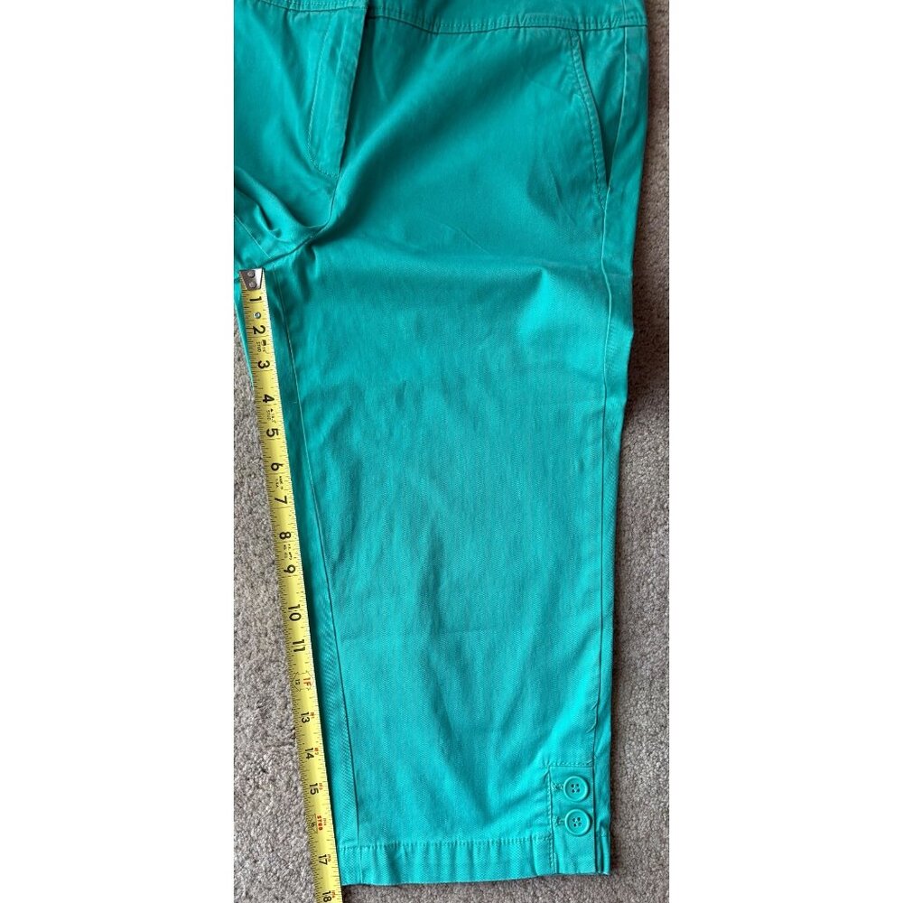 Talbots Womens Size 10 Aqua Green Pedal Pusher Pants Casual Cropped Style - Picture 8 of 8